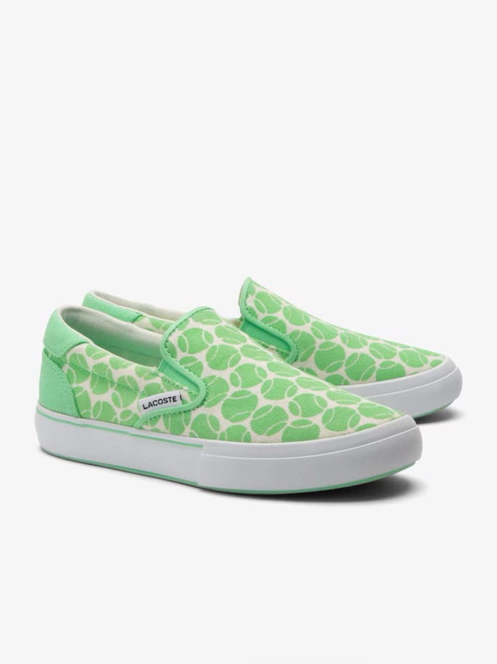 Kids Lacoste Jump Serve Tennis Print Slip On Green/White Size 11.5